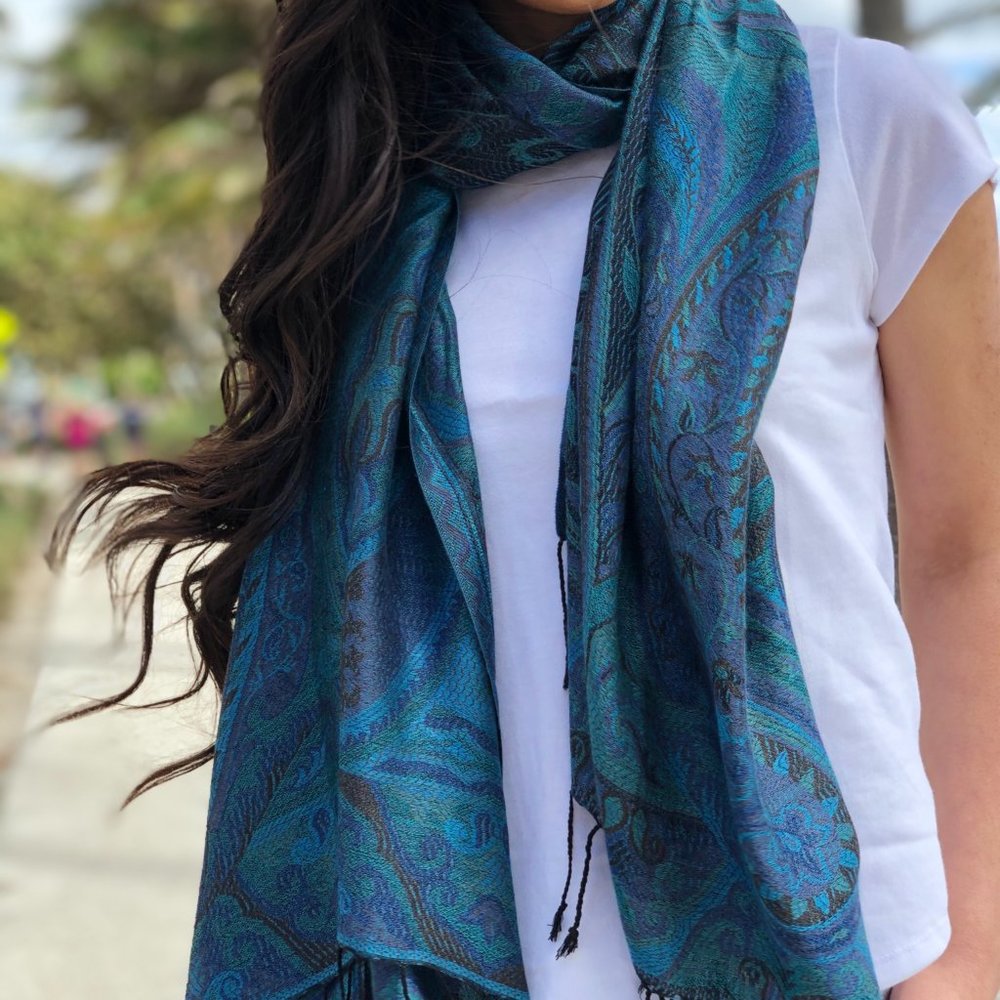 Modal Jamawar Pashmina with Tassels